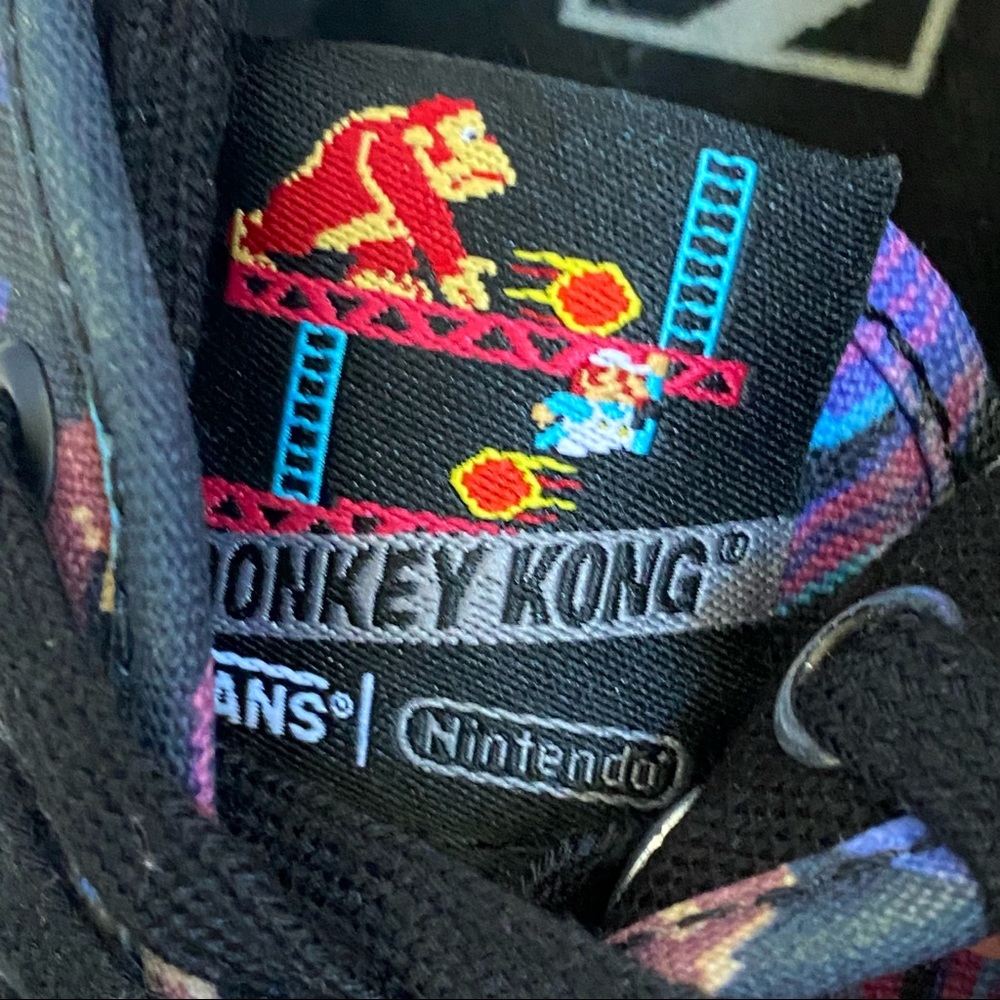 Vans authentic Nintendo donkey Kong print black purple canvas lo top sneakers - Picture 8 of 10